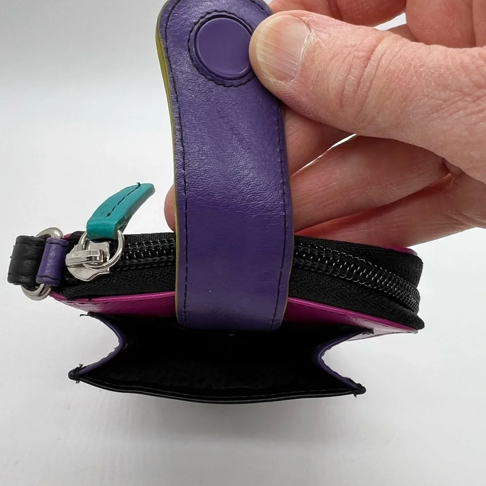 Beautiful Buttery Leather Wristlet Multicolored Zip Around